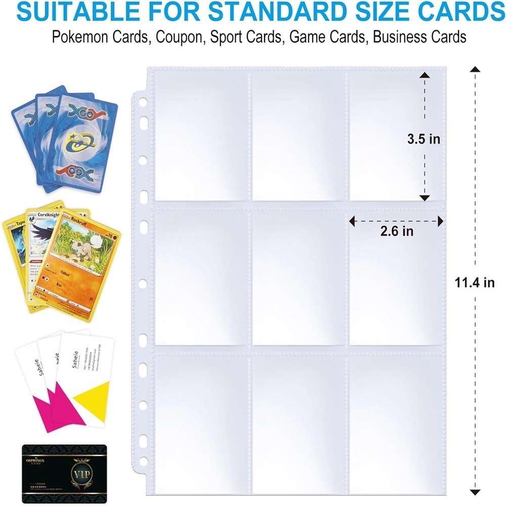 50 Sheets 9 Pocket Single Side - Pokemon Binder Card recension och pris